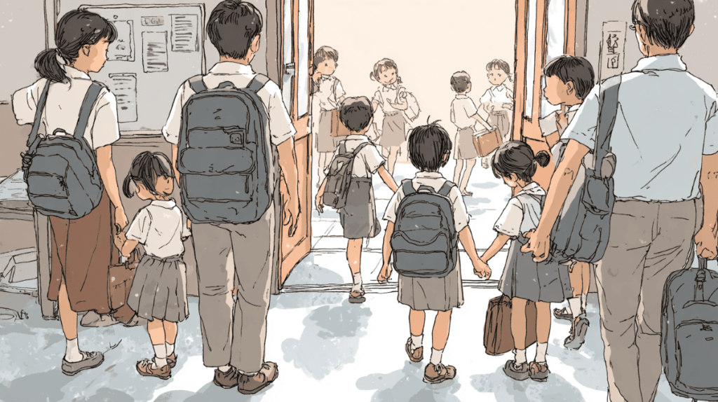 学校へのお迎え