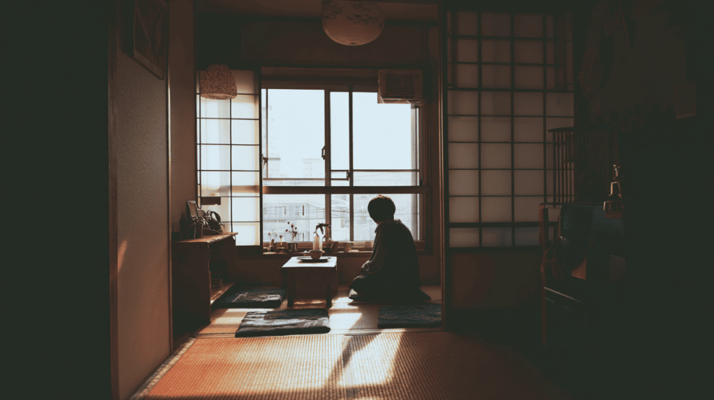一人寂しく過ごす